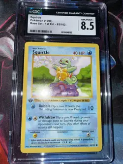 Pokemon TCG 1999 Pokemon Squirtle Base Set 1st Edition 63/102 Cgc 8.5 - Image 3