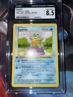 Pokemon TCG 1999 Pokemon Squirtle Base Set 1st Edition 63/102 Cgc 8.5 - Image 4