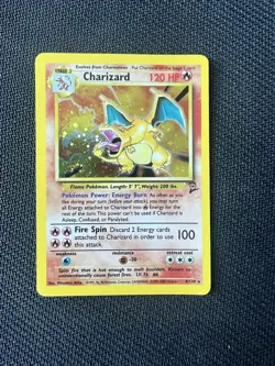 Pokemon TCG Charizard Base Set 2 Holo Rare LP 4/130 Heavy Play WOTC - Image 1
