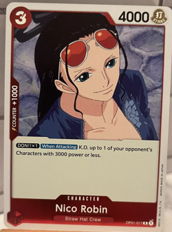 One Piece Card Game Nico Robin OP01-017 Romance Dawn ENGLISH FOIL - Image 1