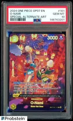 2024 One Piece OP07 EN O-Nami Special Alternate Art #101 PSA 10 GEM MINT - Image 1
