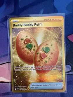 Pokemon Buddy-Buddy Poffin 223/167 Hyper Rare Gold Card Twilight Masquerade NM/M - Image 1