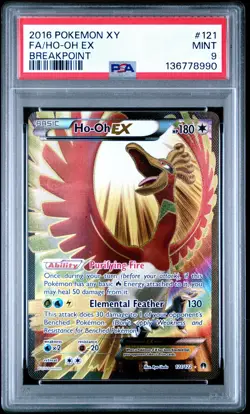 Pokemon TCG HO-OH EX 121/122 XY Breakpoint Full Art PSA 9 English Card 2016 - Image 1
