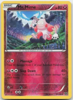 Mr. Mime 91/146 Reverse Holo XY Base Set Pokemon Card MP - Image 1
