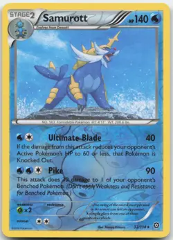 Samurott 32/114 Reverse Holo XY - Steam Siege Pokemon Card MP - Image 1