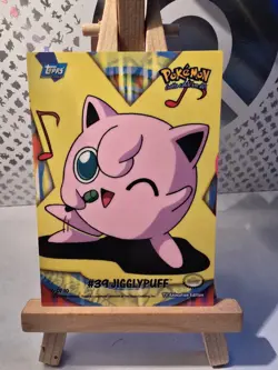2000 Jigglypuff #39 Pokemon Topps Series 2-6 Stick-On Card Blue Logo - Image 1