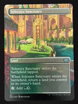 1x MTG Selesnya Sanctuary (Borderless, Foil) - Double Masters 2022 (2X2) #411 - Image 1
