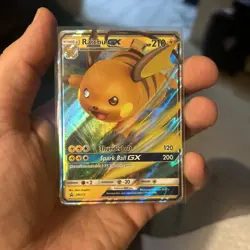 Pokemon Raichu GX SM213 Black Star Promo Ultra Rare Holo Trading Card NM - Image 1