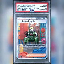 Pokemon Mega Evolution Lt. Surge's Bargain SIR 185/132 PSA 10 - Image 1