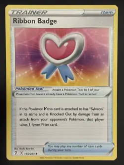 Pokemon Ribbon Badge 155/203 Evolving Skies Non Holo Uncommo - Image 1