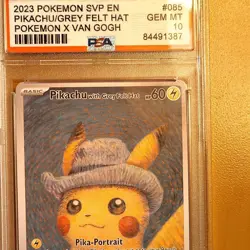 Pokemon Pikachu with Grey Felt Hat #85 SV Promo Full Art PSA 10 Scarlet & Violet - Image 1