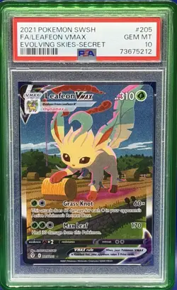 2021 POKEMON SWORD & SHIELD EVOLVING SKIES SECRET FULL ART/LEAFEON VMAX PSA 10 - Image 1