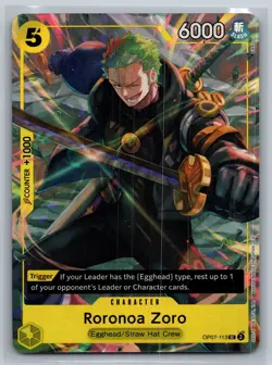 2022 Roronoa Zoro Illustration Box Vol.3 Foil UC One Piece Promo OP07-113 NM - Image 1