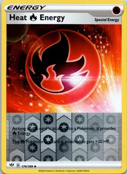HEAT FIRE ENERGY - 174/189 Darkness Ablaze - POKEMON Reverse Holo NM/M - Image 1