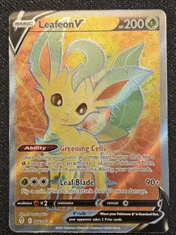Pokemon TCG Leafeon V Full Art 166/203 Evolving Skies NM - Image 1