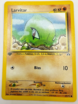 Pokemon Karte TCG Larvitar 57/75 1.Neo Discovery no Holo Vintage Deutsch EX - Image 1