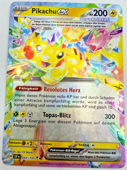 Pokemon Karte TCG Pikachu EX 057/191 Sturmische Funken Fullart Holo Deutsch NM - Image 1