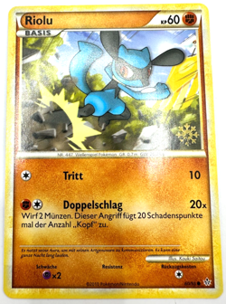 Pokemon Karte TCG Riolu 60/95 Entfesselt no Holo Vintage Stamp Rare LP Deutsch - Image 1
