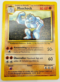 Pokemon Karte TCG Maschock 34/102 Basis Set No Holo Vintage Rare EX Deutsch - Image 1