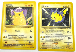 Pokemon Karte TCG Pikachu 58/102+70/111 Basis Set no Holo Vintage Deutsch LP - Image 1