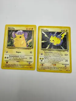 Pokemon Karte TCG Pikachu 58/102+70/111 Basis Set no Holo Vintage Deutsch LP - Image 2
