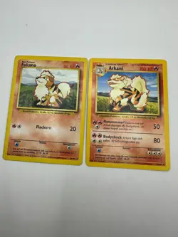 Pokemon Karte TCG Arkani 23+28/102 Basis Set no Holo Vintage Englisch LP - Image 2