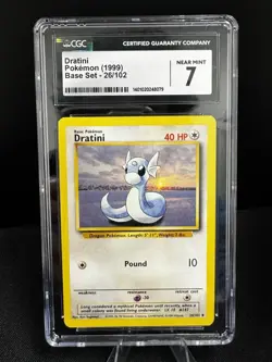 1999 POKEMON GAME DRATINI CGC 7 - #26 26/102 Near MINT GENUINE - BASE SET - Image 1