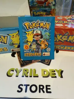 X1 Paquet Booster Neuf Scelle Pokemon Merlin 6 Stickers Series 2 Nintendo 2000 - Image 1