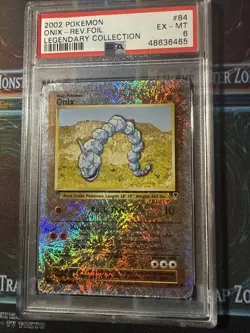 Onix-Rev.Foil Pokemon Legendary Collection 84 NM PSA 6 - Image 2