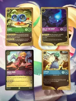 Disney Lorcana: Wilds Unknown Promo Lot/Set of 4 Lenny Wisp Dash Zipper - Image 1