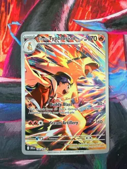 Pokemon TCG Destined Rivals Ethan's Typhlosion Illustration Rare Card 190/182 - Image 1