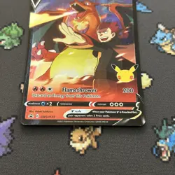 Lance’s Charizard V SWSH133 LP -Celebrations Pokemon Card- Black Star Promo (4z) - Image 3