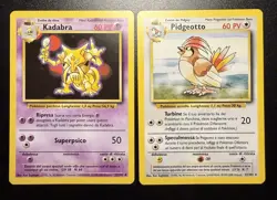 Pokemon TCG 2-Card Lot Kadabra Pidgeotto Italian 1999 32/102 22/102 - Image 1