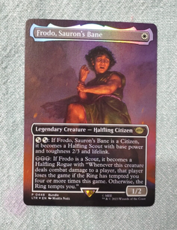 MTG Foil Frodo, Sauron's Bane Borderless Lord of the Rings Middle Earth NM - Image 1