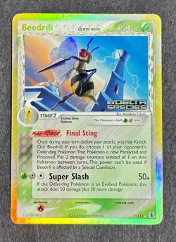 Beedrill - Delta Species - 1/113 - Stamped Reverse Holo - Pokemon - LP-MP - Image 1