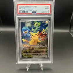 2023 POKEMON SVP EN-SV BLACK STAR PROMO #027 PIKACHU PALDEA EVOLVED ETB PSA 9 - Image 1