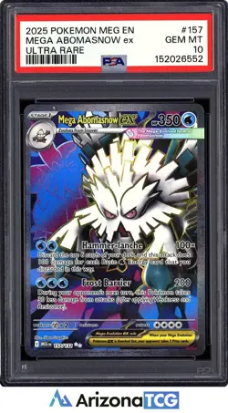 Pokemon 2025 Mega Abomasnow ex 157/132 Ultra Rare Mega Evolution GEM MINT PSA 10 - Image 1