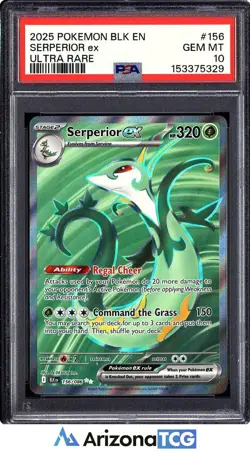 Pokemon 2025 Serperior ex 156/086 Ultra Rare Black Bolt GEM MINT PSA 10 - Image 1