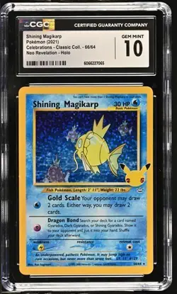 CGC 10 SHINING MAGIKARP 66 CELEBRATIONS CLASSIC COLLECTION POKEMON GEM MINT - Image 1