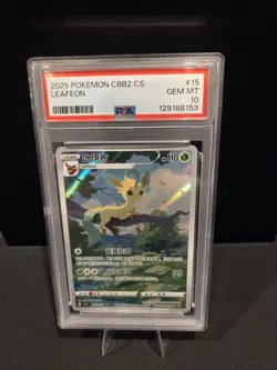 Pokemon Leafeon 2025 CBB2 CS #15 Holo PSA 10 GEM MT Standard Card - Image 1