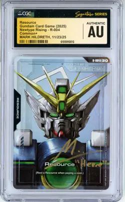 CGC Signed Mark Hildreth Gundam Card Game Resource R-004 C+ Newtype Rising 2025 - Image 1
