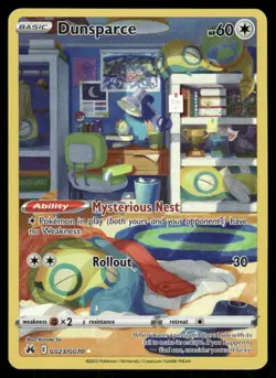 Pokemon Cards Dunsparce GG23/GG70 Crown Zenith Galarian Gallery Holo NM - Image 1