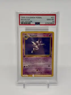 PSA 10 Pokemon Haunter 21/62 1st Edition Fossil Rare Card 1999 English - Image 1