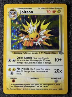 Pokemon Jolteon Jungle 4/64 Stage 1 70 HP Holo Rare Unlimited English Card - Image 1