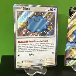 Shiny Ditto 201/091 & Shiny Ditto V SV118/SV122 Full Art Pokemon 2 Card Lot NM - Image 2