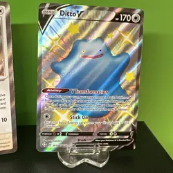 Shiny Ditto 201/091 & Shiny Ditto V SV118/SV122 Full Art Pokemon 2 Card Lot NM - Image 3