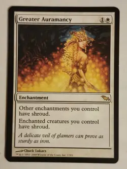 MTG Shadowmoor White Rare Greater Auramancy NM - Image 1