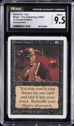 1993 MAGIC: THE GATHERING UNLIMITED EDITION UNCOMMON DEMONIC TUTOR CGC 9.5 - Image 1