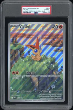 2025 POKEMON SVP EN-SV BLACK STAR PROMO #208 VICTINI PSA 10 - Image 1