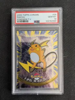 Raichu #26 Topps Chrome Tv Animation Series Pokemon 2000 PSA 10 - Image 1